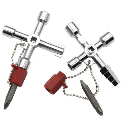 4 In 1 Cross Key Wrench With Accessories Universal Square Triangle Key Wrench Electrical Cupboard Box Elevator Cabinet