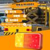 X-STYLE Truck Tail Lamp, 12 V, Red + Yellow, 2 Colors, LED Brake Lamp,