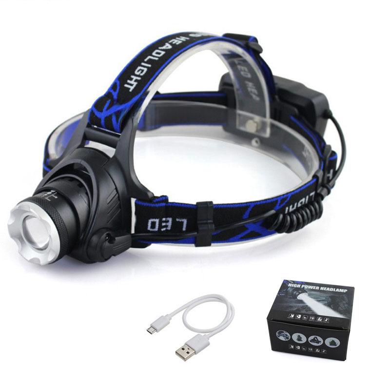 Rechargeable LED Head-Mounted Fishing Light - Super Bright, Waterproof, Induction Activated, with Telescopic Zoom