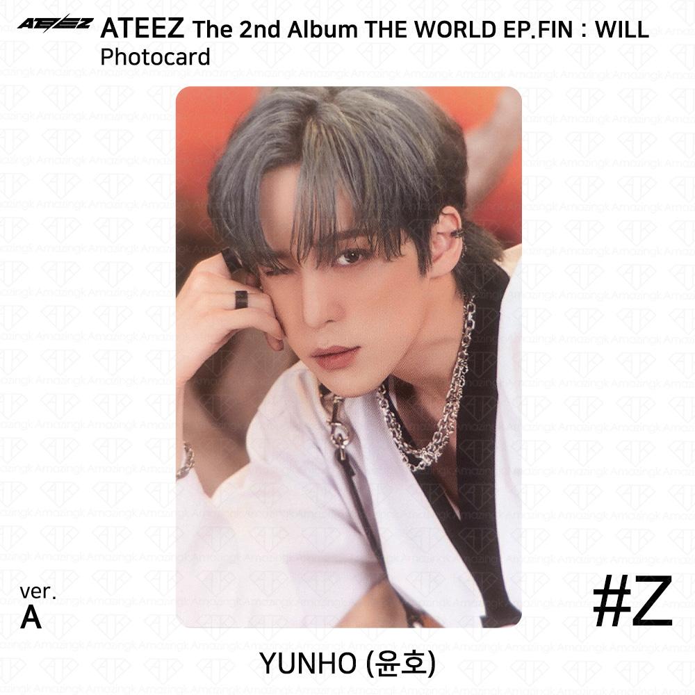 ATEEZ Das 2. Album WORLD EP.FIN WILL Photocard Sticker A ver. KPOP K-POP