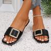 Summer Women Slippers Shoes Summer Buckle Peep Toe Sandals Flat Designer Shoes Woman Sexy Flat Slippers Slides Women