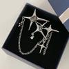 Vierzackiger Stern Spleißen Damen Brosche Stilvolle Zirkon Kragennadel Kristall Anstecknadel Accessoire für Modebegeisterte