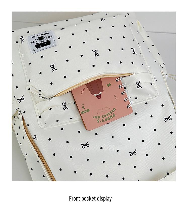 Polka Dot Bow Backpack for Girls - Versatile, High-Value School Bag for Middle & High School Students