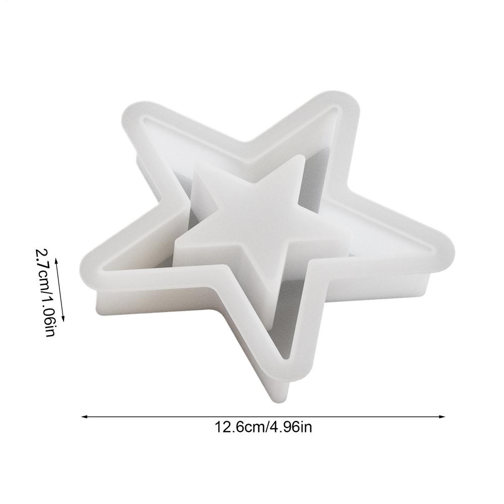 Star Candle Mold Moulds Ornament Decoration Christmas Silicone Molds For Baking Candy Making Tree Ornament Soap Cake Holiday