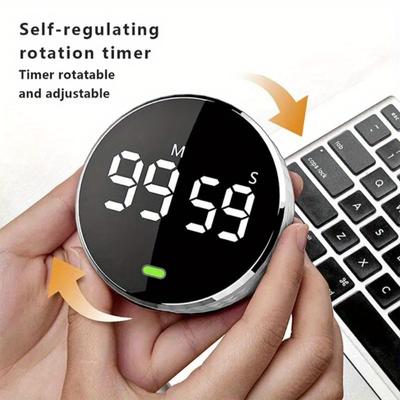 1pcs Digital Kitchen Timer, Magnetic Visual Timer, LED Display Magnetic Countdown Timer Volume Adjustable, for Classroom Cooking Baking Instruction