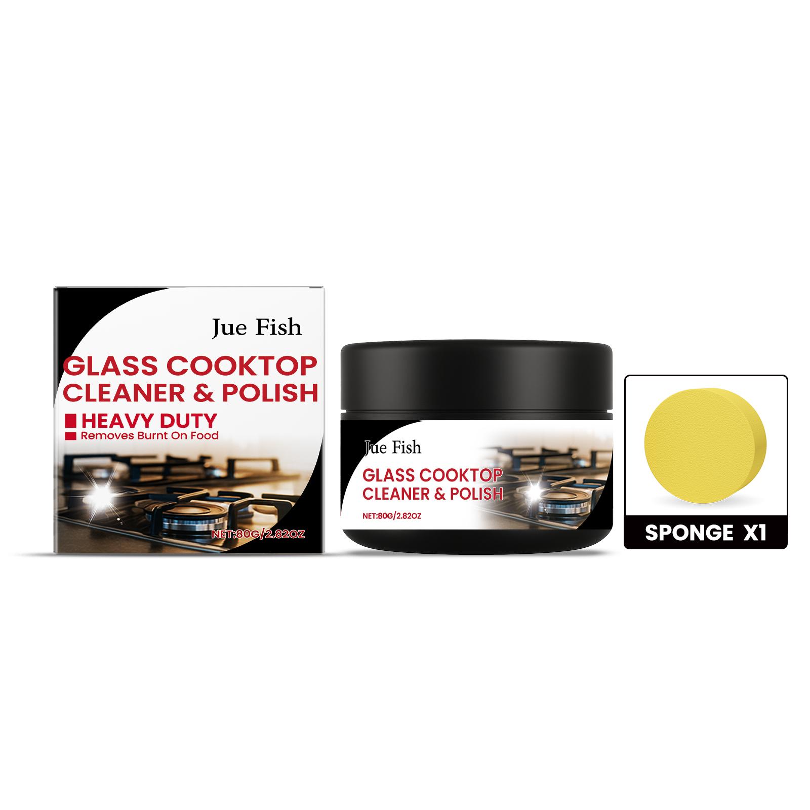 

Jue Fish Glass Stove Polishing and Cleaning Agent for Removing Coke Stains, Scale, Tempered Glass Induction Cooker 1 set