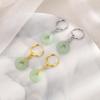 Antique Imitation Hetian Jade Chain Ear Buckle,  Genderless Earrings, Retro Safety Buckle, Niche Design, Classical Earrings.