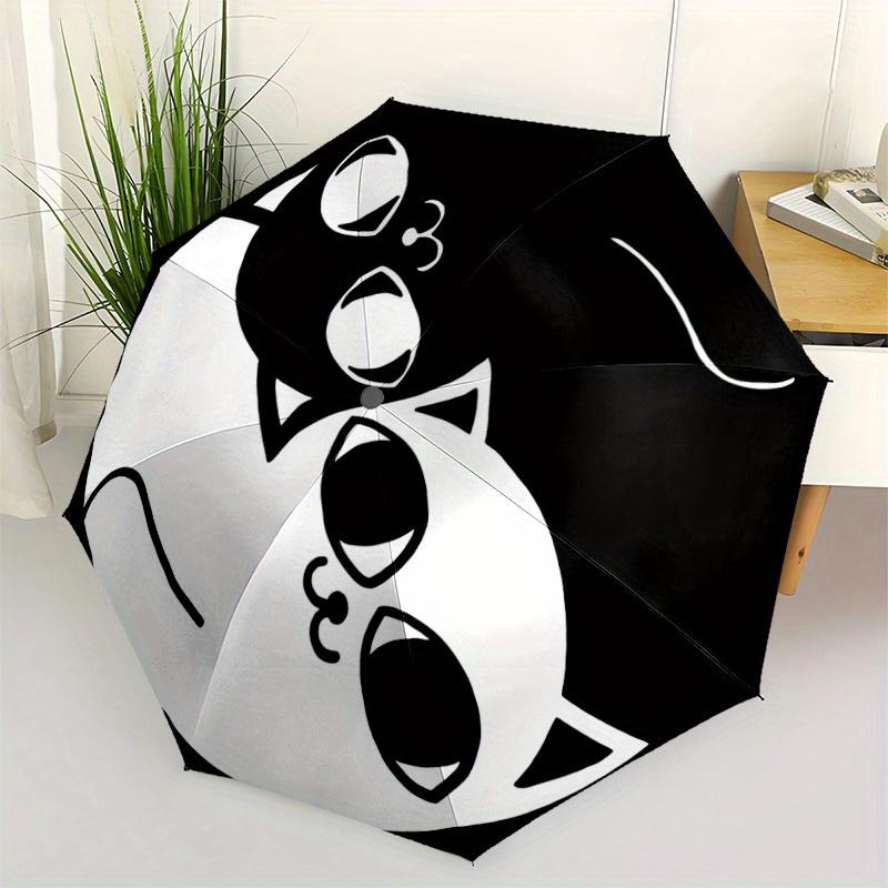 1 Stück Kätzchen Katzen Automatischer Regenschirm Hochwertiges Dach, Tragbarer Faltregenschirm mit, Ideales Geschenk für - Reisen, Alltag, Formelle Anlässe, Stilvolles Acc