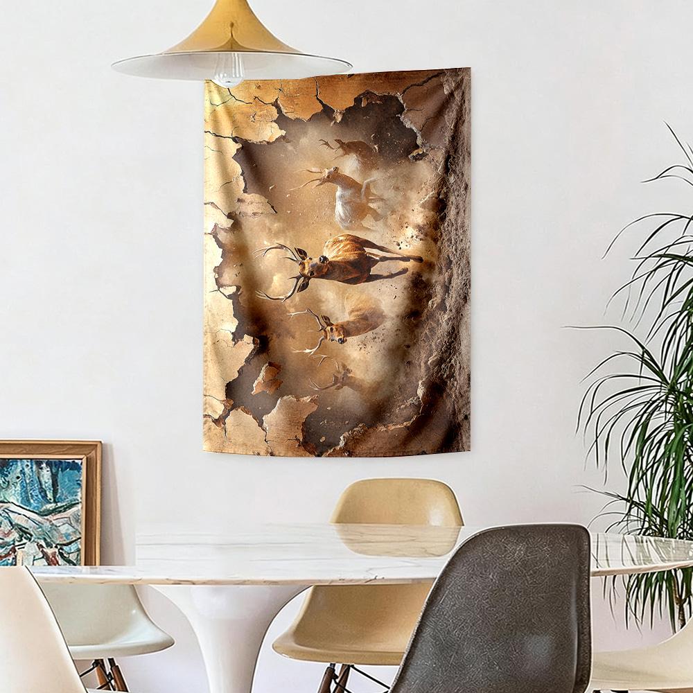 Deer Wall Decor Tapestry Art For Pet Memorial Birthdaywedding Party Backdrop Family Gift