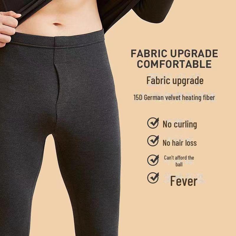 Pantaloni călduroase din catifea germană, autoîncălzitoare, cu talie înaltă pentru bărbați, din grafen, pentru vreme rece