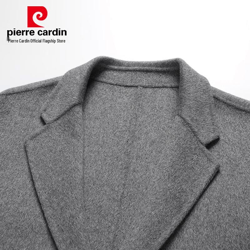 Pierre Cardin Men's 100% Merino Wool Double-Sided Mid-Length Overcoat