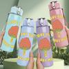 1PC I Love You Strawberry Red Graphic Print 750ml Colorful Plastic Sports Water Bottle Leakproof Pop Up Lid with Straw for Outdoor Work Home Use