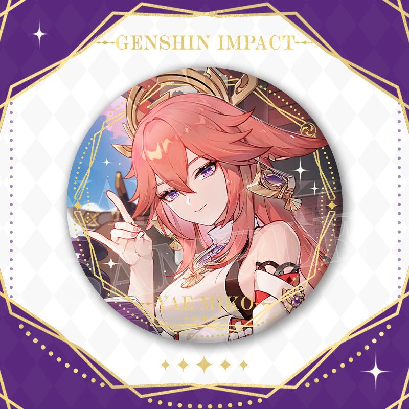 

75ММ Genshin Impact-1 Значки Игровая Фигурка Каэха Кавех Итто Кирара Сайно Странник Мика Рейзор Круглый Значок Броши Аксессуары для Одежды