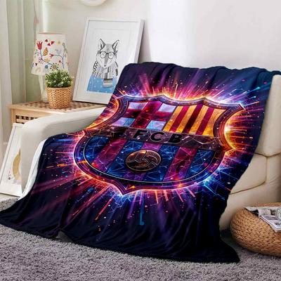 1pc FCB Soft Warm Throw Blanket Nap Blanket For Couch Sofa Office Bed Camping Travel,Comfortable