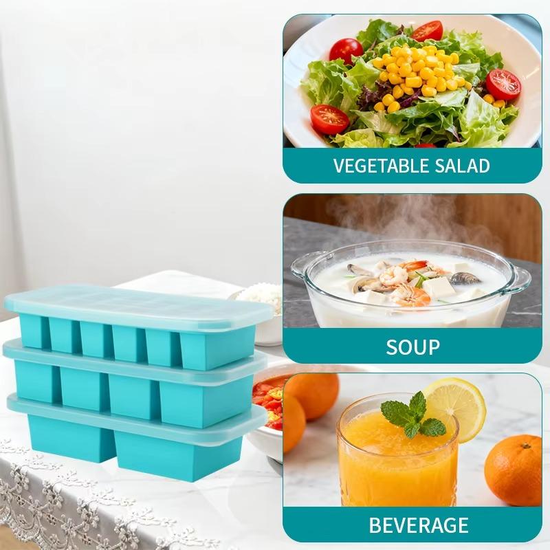 Large Capacity Silicone Tray Food Grade for Hot Pot Broth Stock Sauce Freezer Storage Containers Reusable Kitchen Gadget