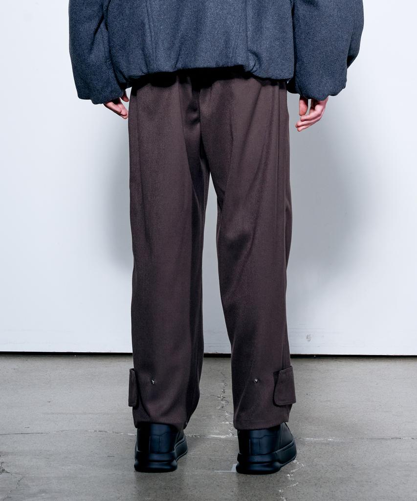 ZENSAI Reverse Deep Tuck Slacks Brown