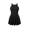 Pleated Backless Skirt Swimsuit Slim Fit Hot Spring Swimwear Sweet Hanging Neck Swimsuit  Women