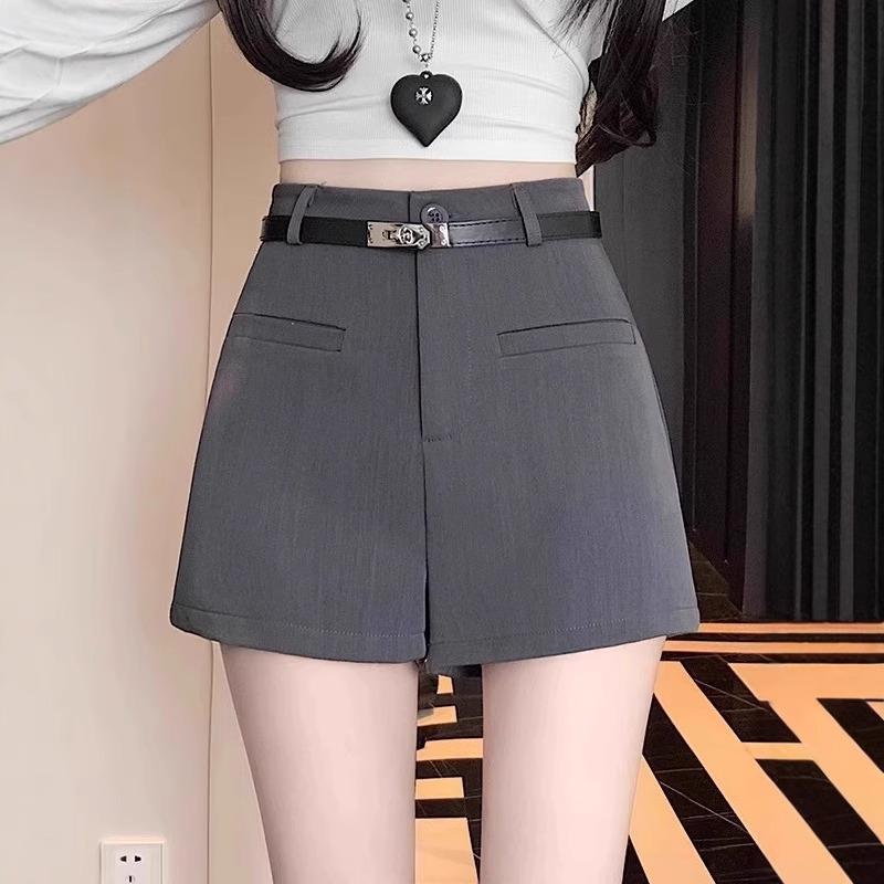 2025 New Korean Style Women's High Waist White Summer Shorts, Slimming Wide Leg Casual Pants