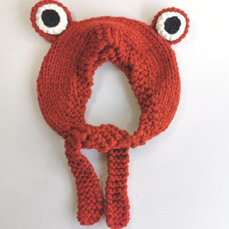 Cute for Frog Hat Big Ears Headgear Cartoon Knitted Hat Winter Warm Headdress