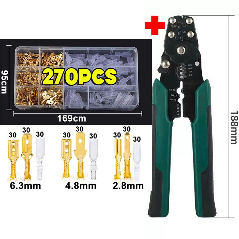 Cold Pressed 450Pcs 2.8/4.8/6.3mm Insulated Male Female Wire Connector Electrical Crimp Terminals Termin Spade Assorted Kit Box