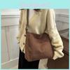 Solid Color Shoulder Bag Retro Winter Lazy Style Large Capacity Crossbody Bag