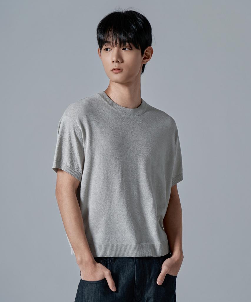 WAAR M1092 Airy Round Knit_Light Gray