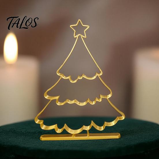 Entrance Hall Holiday Ornaments 3D Printed Hollow Christmas Tree Ornament, Modern Minimalist Festive Decor Sculpture, Decorative Tabletop Centerpiece