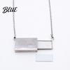 Rectangle Locket Pendant Necklace Photo Memory Alloy Keepsake Gift