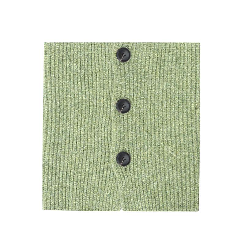 2025 European & American High-End Wool Knitted Flower Button Neck Warmer for Autumn/Winter