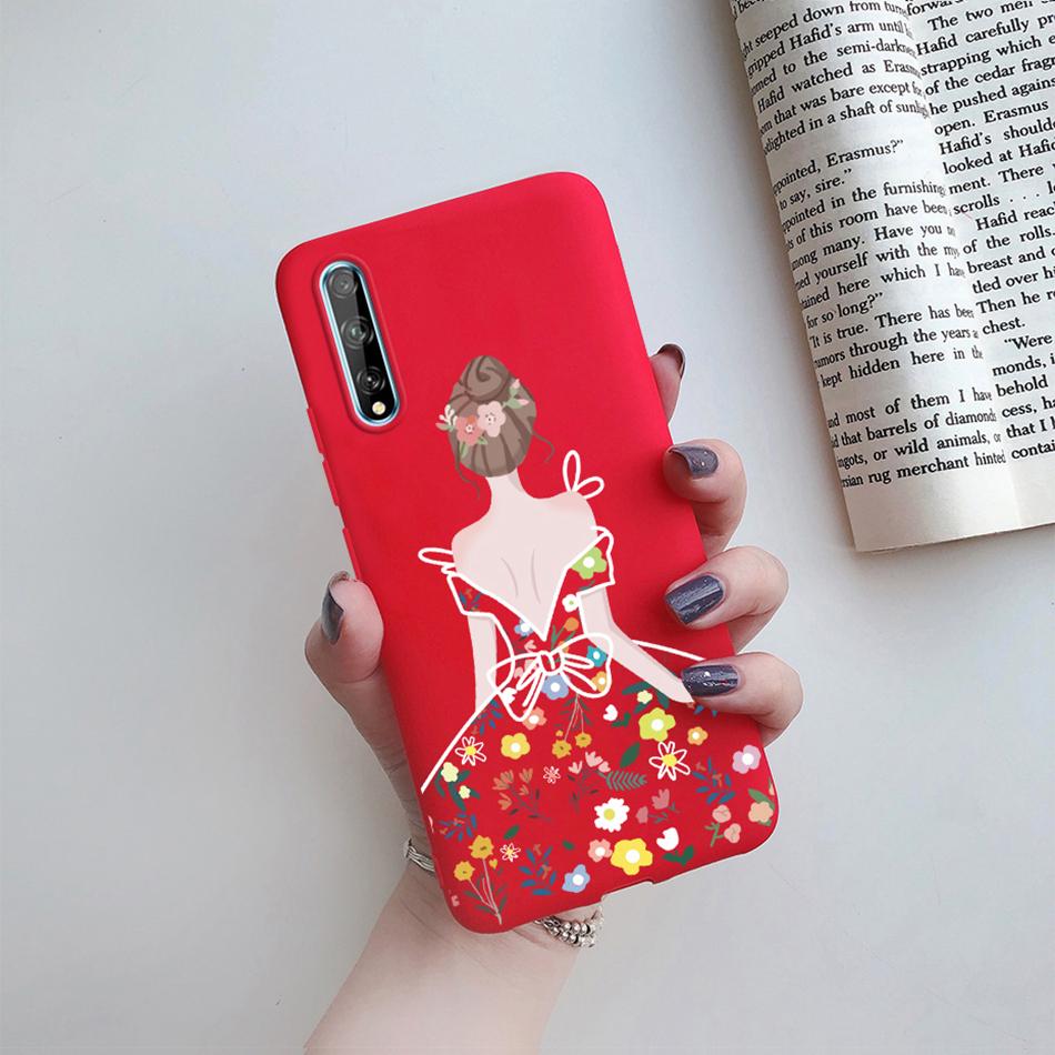 Silicone Phone Case For Huawei Y8P Y9 Prime 2019 Back Cover Cute Cat Cartoon Flower Housing Fundas For Huawei Y8P Y9Prime Cases