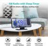 USB Powered LED Digital Projection Clock Mirrow Radio Temperature Humidity Brightness Adjustment Snooze Home Desktop Decoration