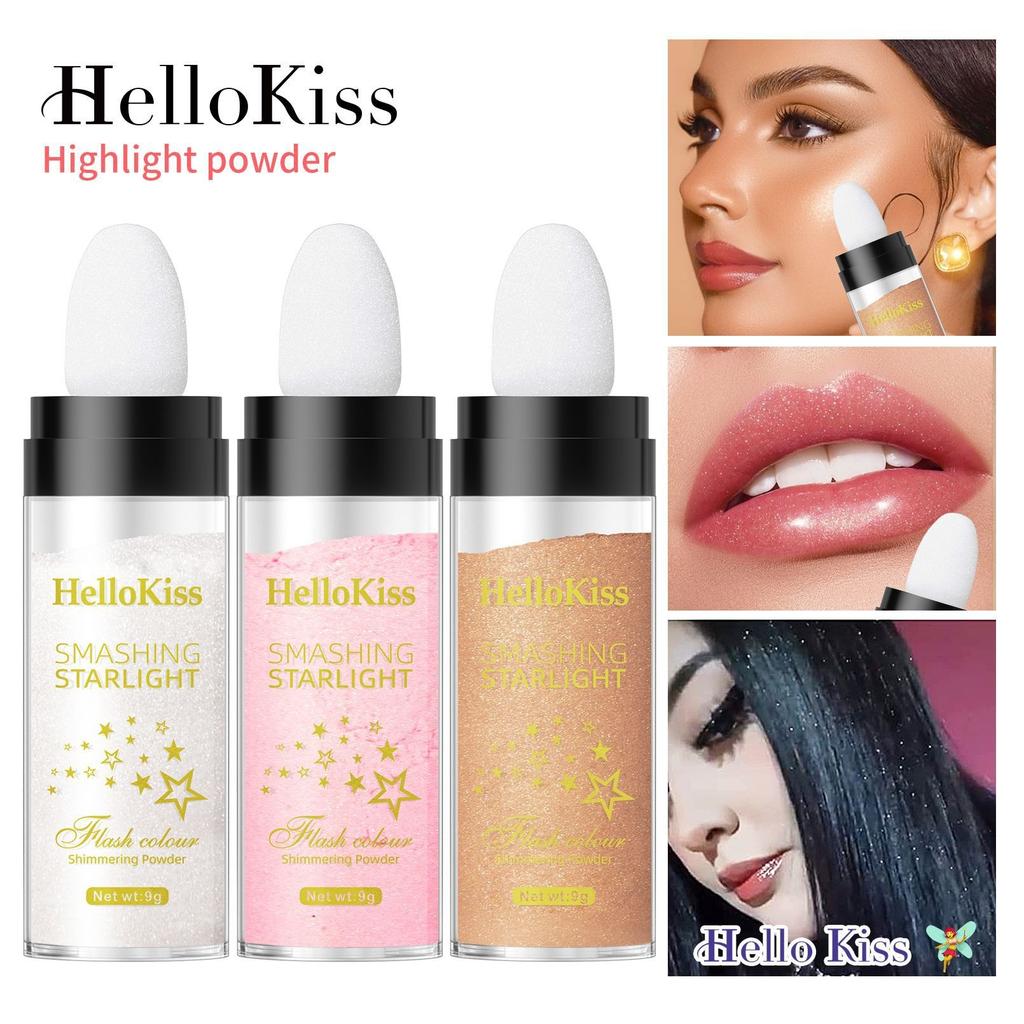 Hellokiss Pat Powder, Brighten The Whole Body High-gloss Powder Trimming Powder, Natural Three-dimensional Trimming Powder