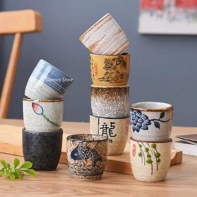 Tazza da tè in ceramica retrò cinese da 50 ml Tazza in ceramica Tazza per sakè giapponese Stoviglie Tazze da tè Tazza singola personale Bicchieri Tazza carina