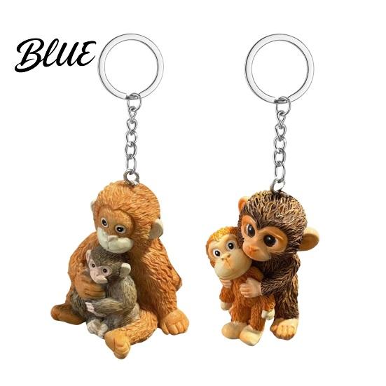 Collectible Animal Hanging Ornament 3D Monkey Punch Keychain Protect The Ornament Orangutan Plush Toy Accessory Cute Resin And Keyring for Backpack