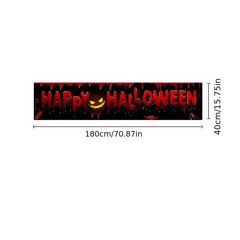 1pc Halloween Hanging Banner – Terrifying Blood Red Characters, Atmosphere Decoration for Courtyard, Party & Photography Background Cloth