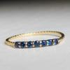 Fine Row Diamond Blue Zircon Index Finger Ring, Trendy Internet Celebrity Retro Fashion Ring, Simple And Compact Finger