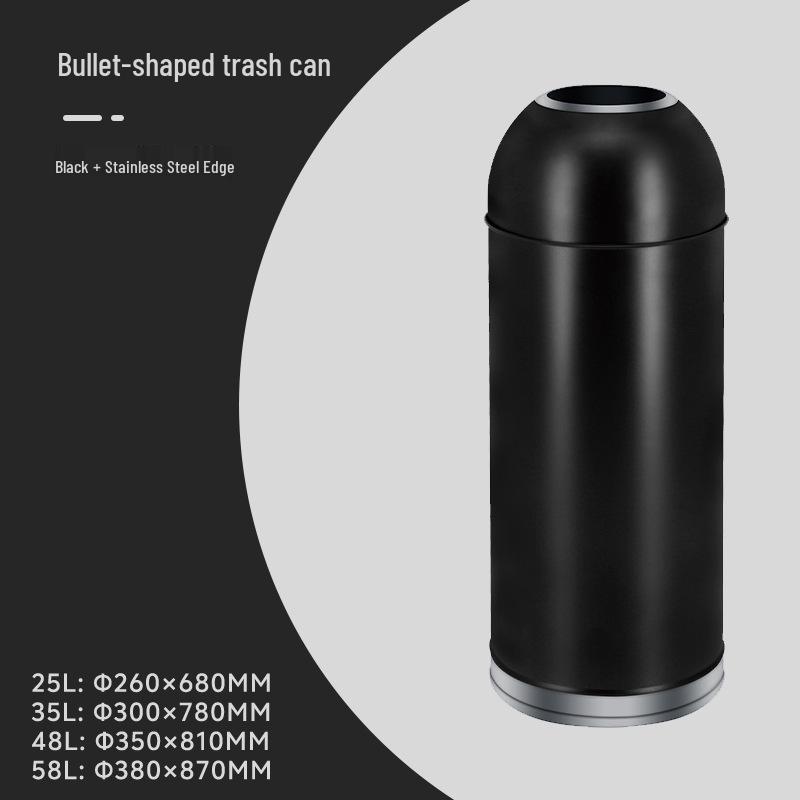 Large Stainless Steel Outdoor Trash Can for Beverage and Catering Shops 25L