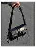 Vintage Pu Leather Black Women's Shoulder Bags Fashi Design Ladies Gothic Underarm Bag Y2k Cool Girls Female Tote Handbags