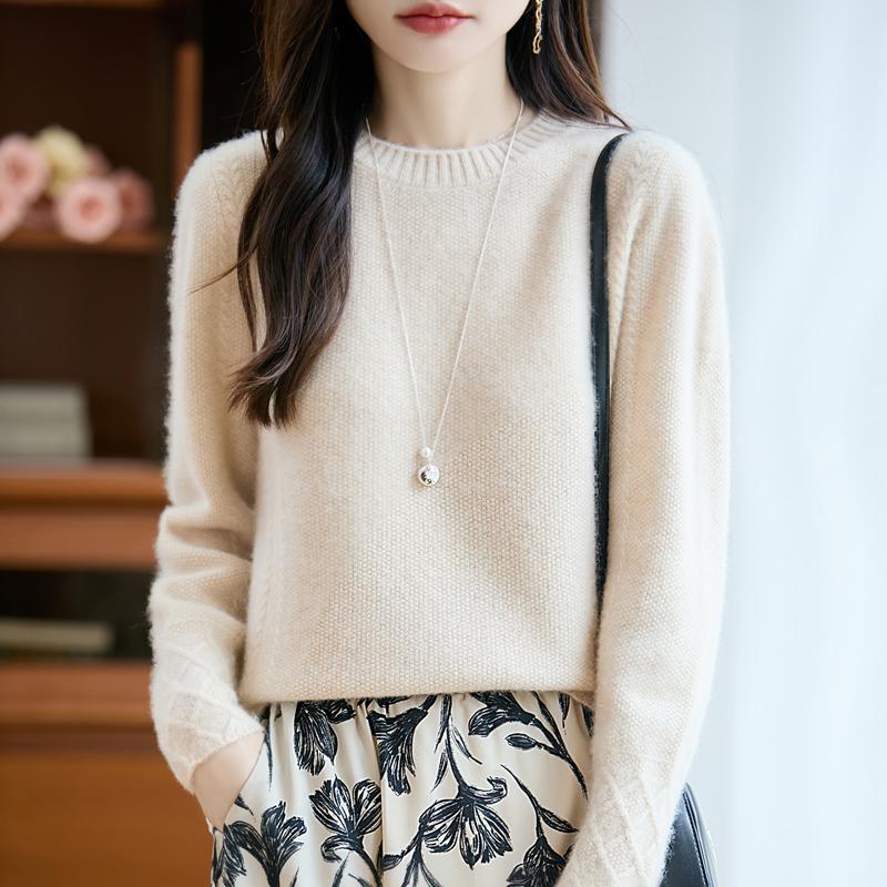 Dámský kašmírový svetr Kašmír Qinghe 30% kašmír 70% vlna podzimní a zimní pulovr hřejivý a módní