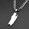 Vintage San Judas Tadeo Anhänger Halskette für Männer Frauen Edelstahl Silber Farbe Heiliger Judas Thaddäus Kette Amulett Schmuck