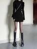2026 Autumn/Winter Knit Slim-Fit Long Sleeve Little Black Dress
