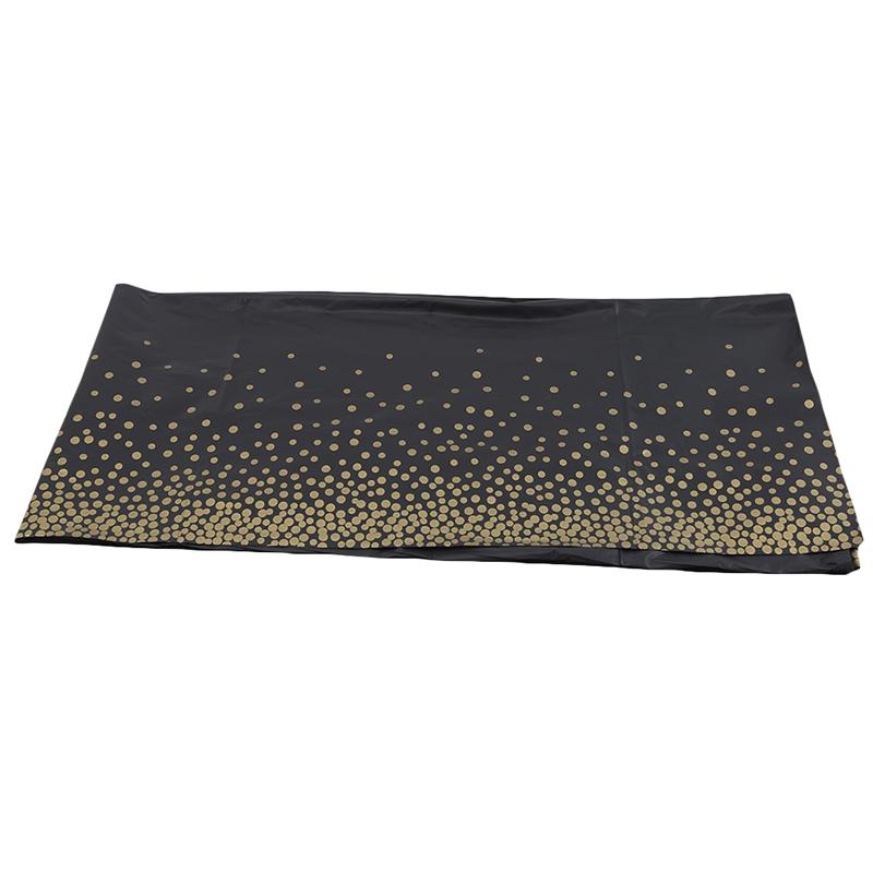 274*137cm Tablecloth Bronzing Black Dot Table Cover for Adult Happy Birthday Party Supplies Wedding Decorations Christmas Decor