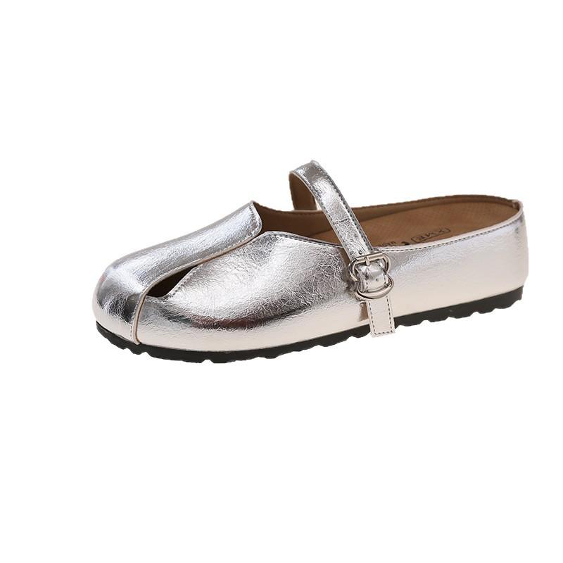 French retro baotou cool slippers women's 2025 new fashion outer wear lazy inner height increase beach boken one-word drag