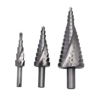 High Speed Steel 4241 Triangular Shank Spiral Groove Step Drill Pagoda Drill 4-12 4-20 4-32mm