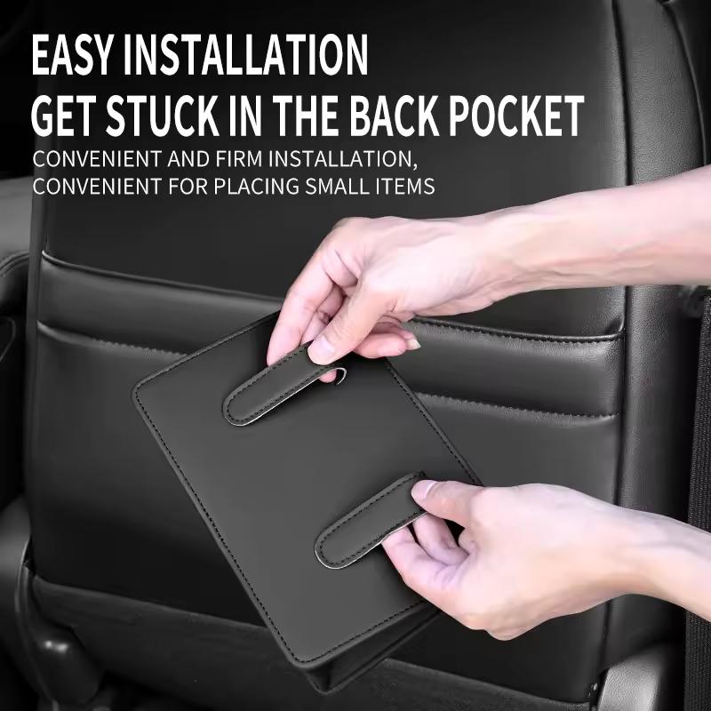 Leather Car Door Storage Box Multifunctional Car Trash Can Universal Foldable Sundries Bag Seat Back Garbage Bag Car Accessories