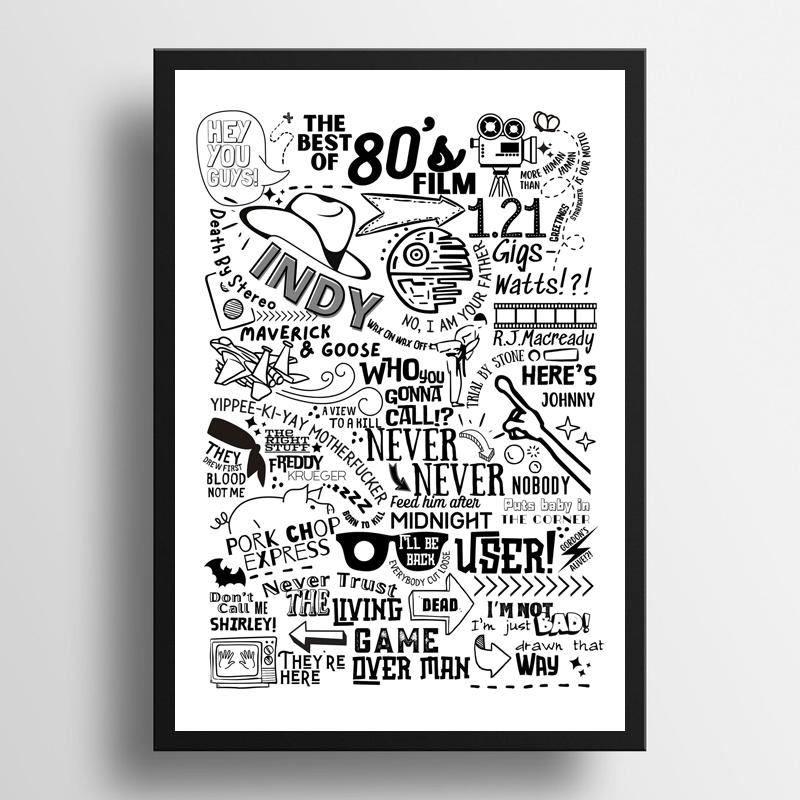 

Лучшее из 80-х 90-х годов, постер в стиле фильма, черно-белое украшение на стену, настенная художественная картина для домашней комнаты, пленка, эстетическая живопись 21x30cm No Frame