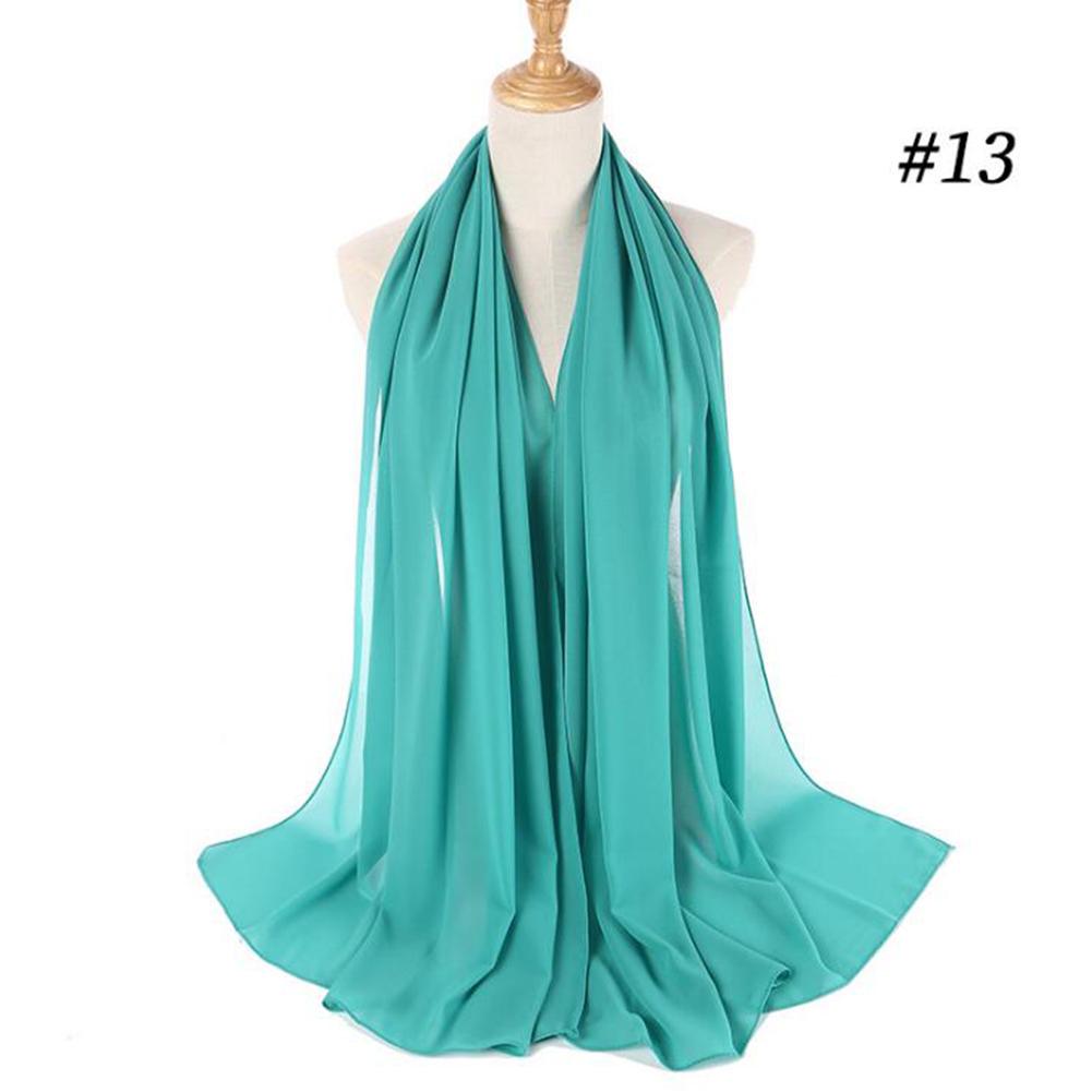 Solid Color Bubble Chiffon Muslim Hijab Wrap Shawl Scarf 70*175CM