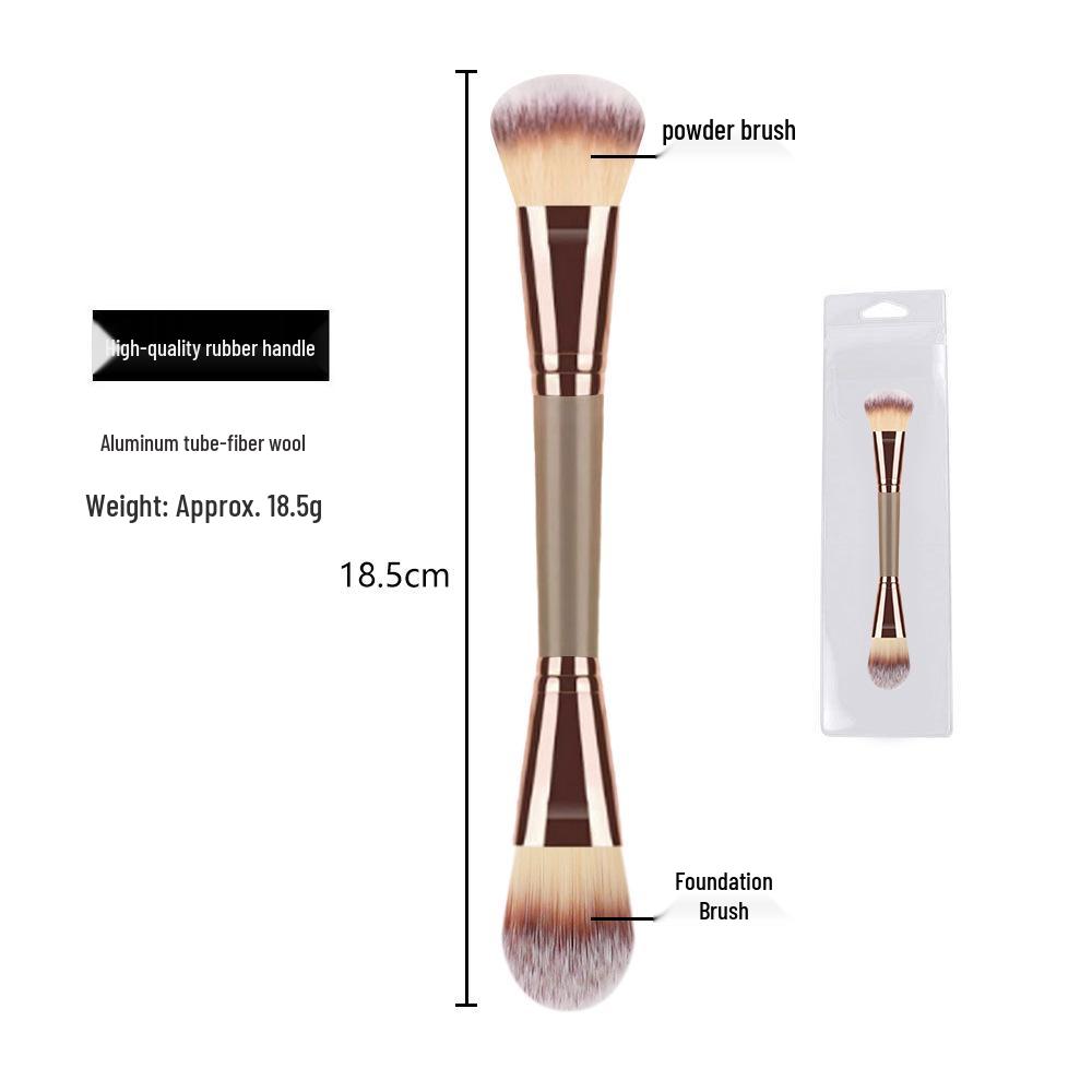 Dual-Ended Soft Bristle Foundation & Blush Brush for Contouring and Nose Shadow Makeup.