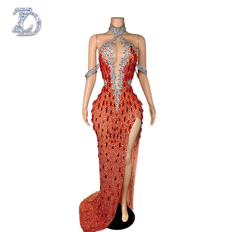 2026 Spring Arrival: Pink Sequin Mermaid Evening Gown for Banquets and Events
