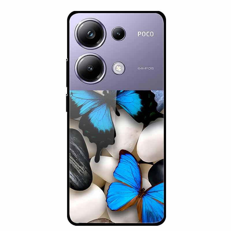 Colorful Aesthetic Tempered Glass Phone Case for Redmi 12 5G & POCO M6 PRO